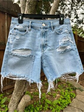 AE American Eagle Bermuda 100% Cotton Jean shorts destroyed cottage 90’s 4 JORTS
